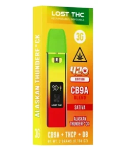 alaskan thunderf*ck lost thc 420 edition cb9a blend rechargeable disposable 3g