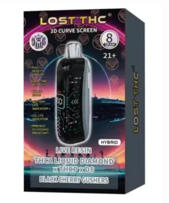 black cherry gushers lost thc liquid diamond thca x thcp x d8 live resin disposable 8g