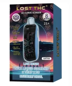 blueberry diesel lost thc liquid diamond thca x thcp x d8 live resin disposable 8g