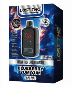 blueberry yum yum lost thc cb9a x thcp liquid diamond live resin disposable 2g