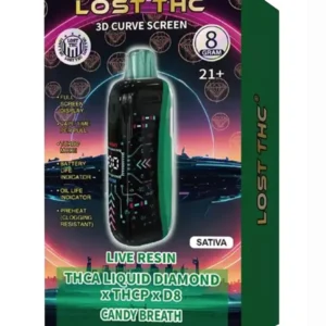 candy breath lost thc liquid diamond thca x thcp x d8 live resin disposable 8g