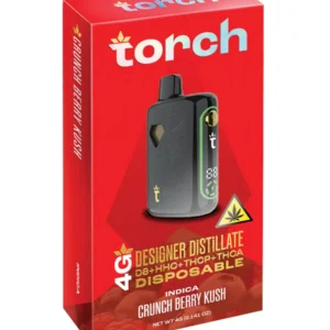crunch berry kush torch designer distillate disposable 4g