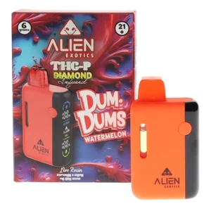 dum dums watermelon alien exotics thc p diamond infused live rosin vape 6g