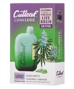 kush mintz cutleaf 2.0 cbd thc live rosin vape 5g