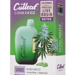 kush mintz cutleaf 2.0 cbd thc live rosin vape 5g
