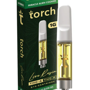 miracle alien cookies torch live resin thc a + thc p 510 cartridge 1g
