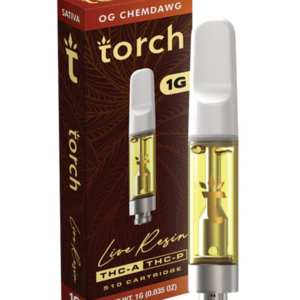 og chemdawg torch live resin thc a + thc p 510 cartridge 1g