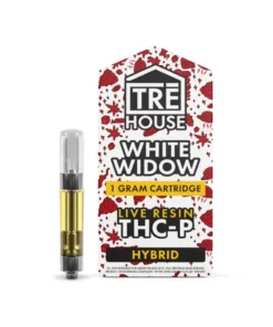 white widow tre house live resin thc p cartridge 1g