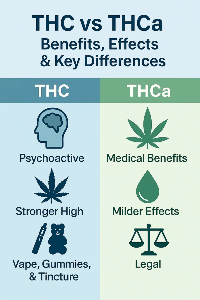 benefits of thc vs thca